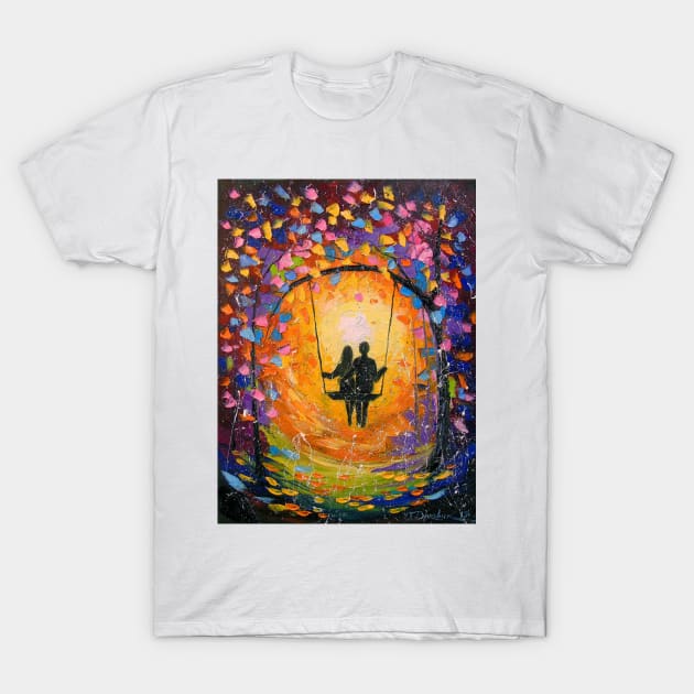 Romance on the swing T-Shirt by OLHADARCHUKART